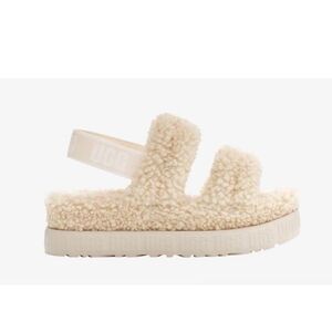 UGG OH FLUFFITA Slide Slippers Sz 10 Sheepskin Upper And Insole Color Natural